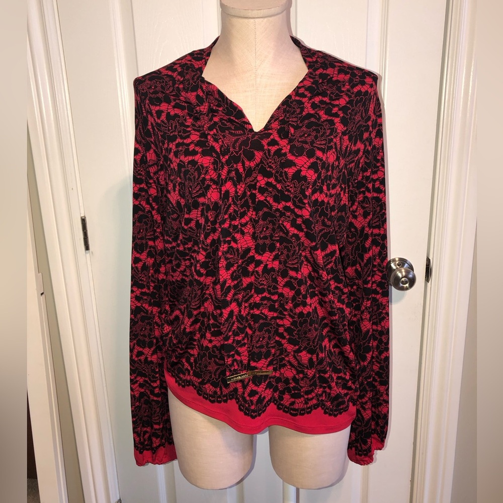 Michael Kors Black and Red Top